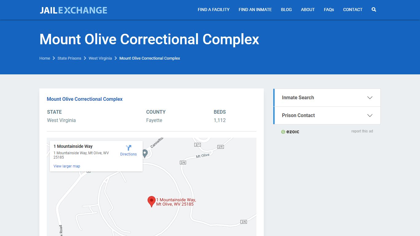 Mount Olive Correctional Complex Prisoner Search ...